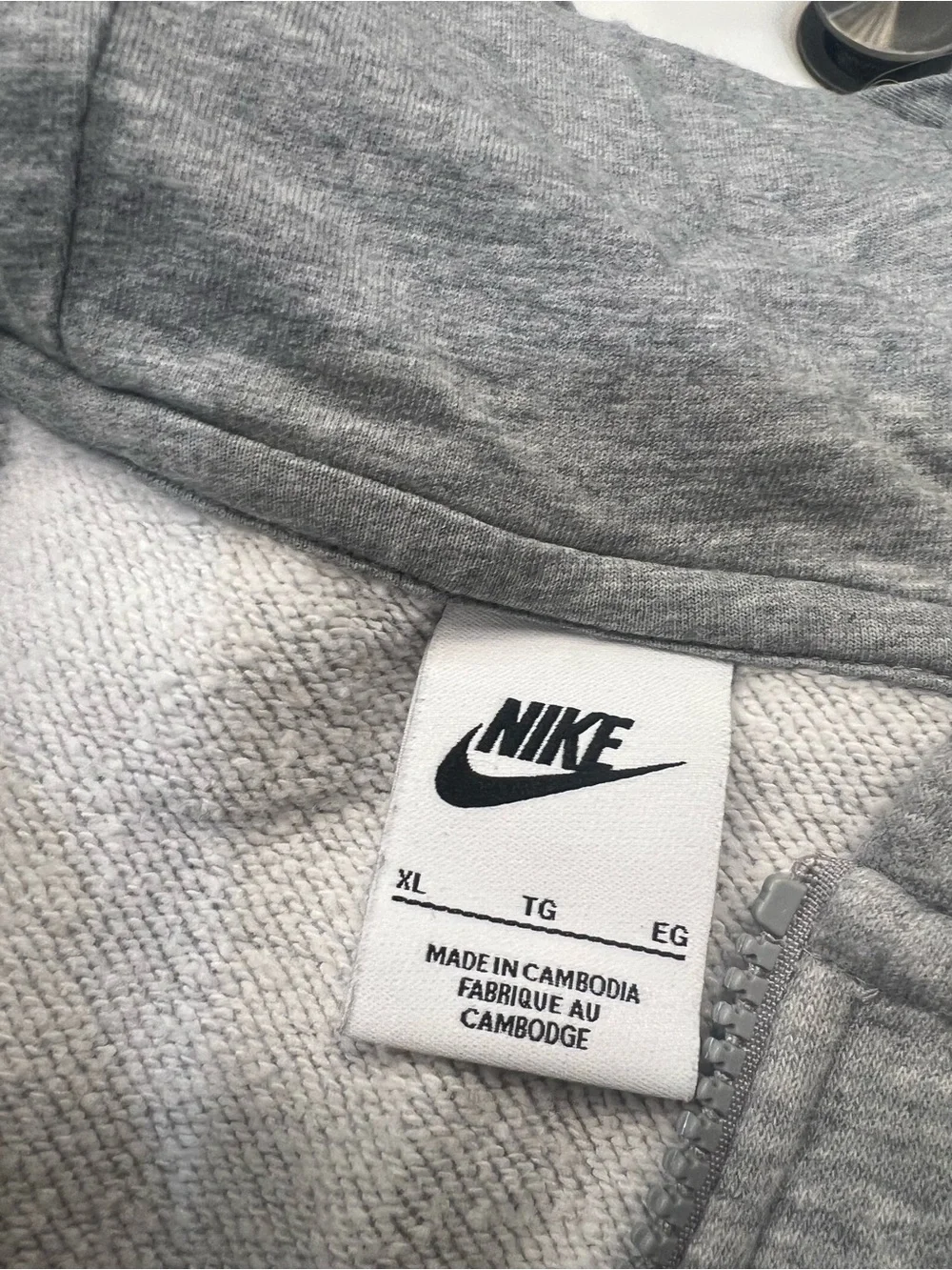 Nike Sportswear Women’s XL Gray Full-Zip Hoodie Sweatshirt Swoosh Logo 🩶